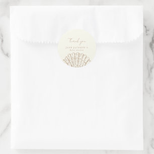 Muschel Elegante Babyparty Runder Aufkleber