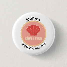 Muschel Fisch Allergie Warnhinweis Button