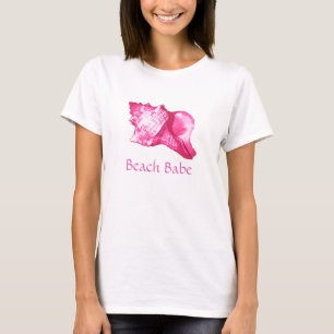 Muschel - fuchsienrosa und weiß T-Shirt