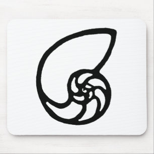 Muschel herausgeschnittenes Schwarzes die MUSEUM Mousepad