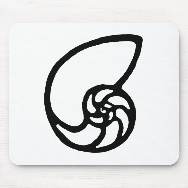Muschel herausgeschnittenes Schwarzes die MUSEUM Mousepad (Vorne)