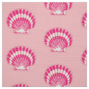 Muschel im Meer - fuchsienrosa und weiß Stoff