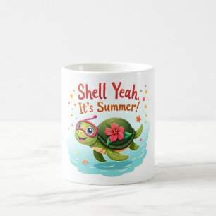 Muschel Ja! 🐢 Fun Tropische Schildkröte-Tasse Kaffeetasse