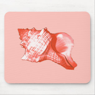 Muschel - Korallen, Muschel rosa und weiß Mousepad