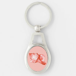 Muschel - Korallen, Muschel rosa und weiß Schlüsselanhänger