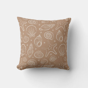 Muschel Küsten Nautilus Boho Strand Neutral Beige Kissen