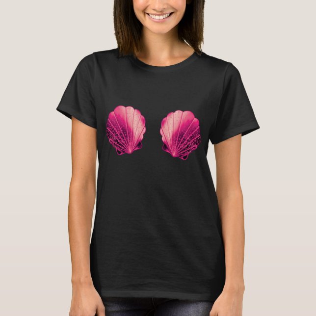 Muschel Mermaid BH Halloween T-Shirt (Vorderseite)
