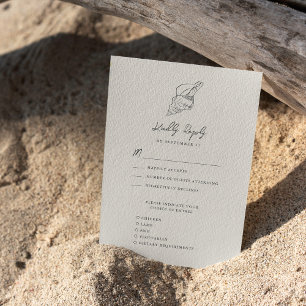 Muschel Moderne Beach Ocean Hochzeit in Urlaubsort RSVP Karte