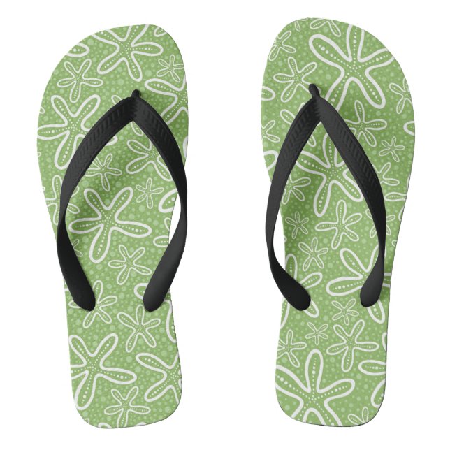 Muschel-Muster auf gepunktetem Hintergrund Flip Flops (Fußbett)