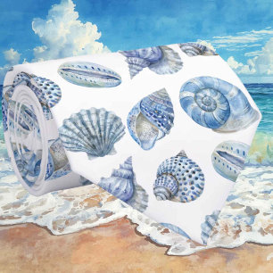 Muschel-Muster Ozean Strand Faux-Seide Krawatte