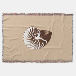 Muschel Nautilus - braun, weiß und beige Decke