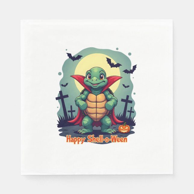 Muschel-o-Ween Turtle Serviette (Vorderseite)
