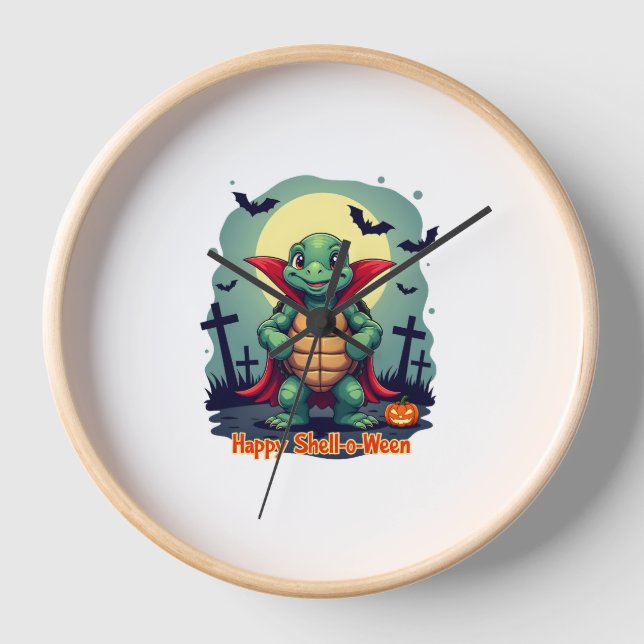 Muschel-o-Ween Turtle Uhr (Vorderseite)