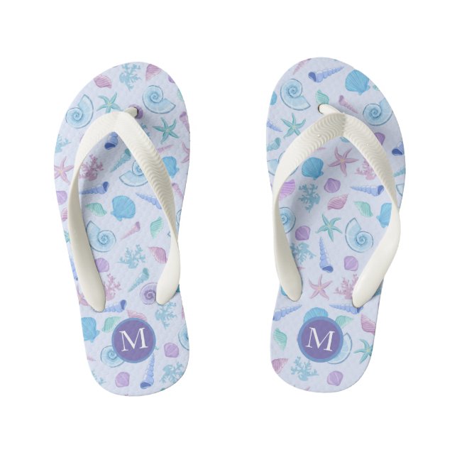 Muschel Pastellfisch Kinderbadesandalen (Fußbett)