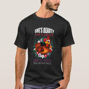 Muschel peck dich im Gesichtshähnchen T-Shirt