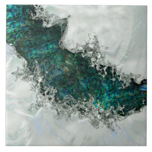 Muschel Perl und Silber 1 Fliese