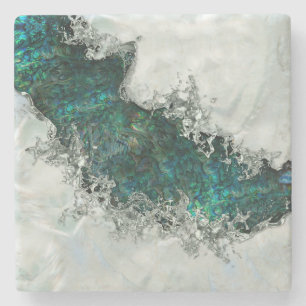 Muschel Perl und Silber 1 Steinuntersetzer