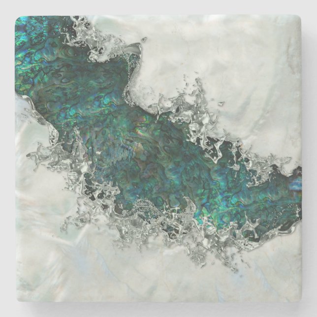 Muschel Perl und Silber 1 Steinuntersetzer (Vorderseite)