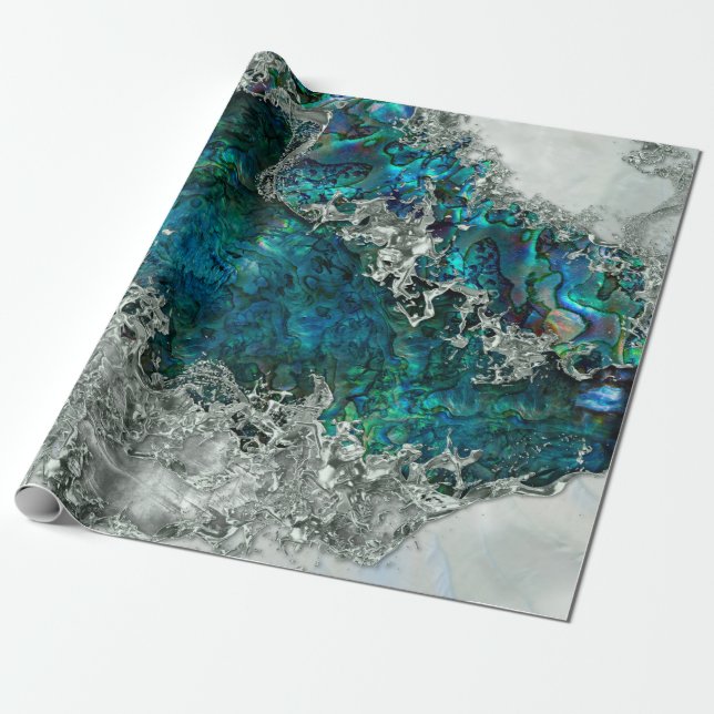 Muschel Perl und Silber 2 Geschenkpapier (Ungerollt)