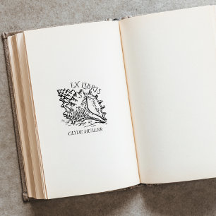 Muschel personalisiertes Meer Ex Libris Buchzeiche Gummistempel