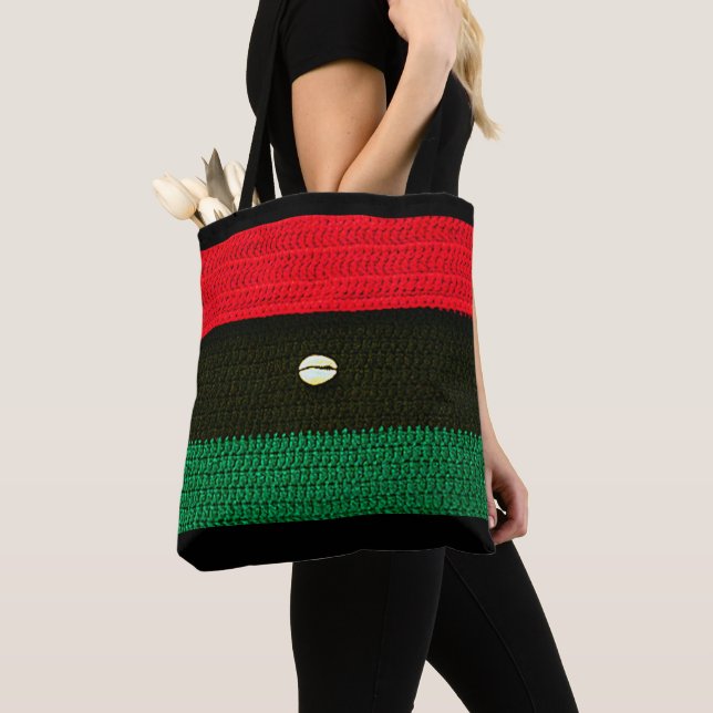 Muschel Red Black Green Flag Artisan Crochet Print Tasche (Von Nahem)