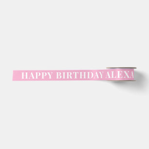 Muschel Rosa Einfacher Text glücklich Geburtstag Satinband