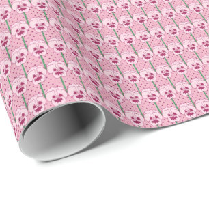 Muschel Rosa Stiefmütterchen - Retro-Tapete-Muster Geschenkpapier