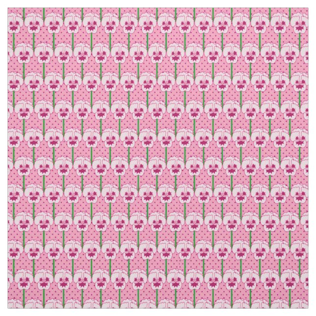Muschel Rosa Stiefmütterchen - Retro-Tapete-Muster Stoff (Muster)