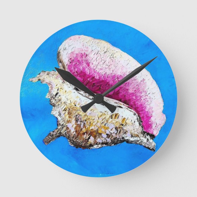 Muschel Runde Wanduhr (Vorderseite)