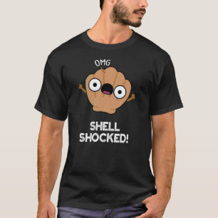 Muschel schockiert Funny Seashell Pun Dark BG T-Shirt