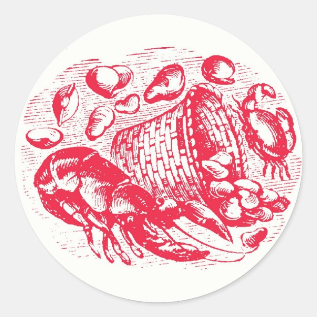 Muschel-Schuppen-Umschlagseal Runder Aufkleber (Vorderseite)