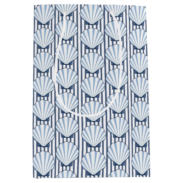 Muschel Stripe Elegance! Mittlere Geschenktüte (Vorderseite)