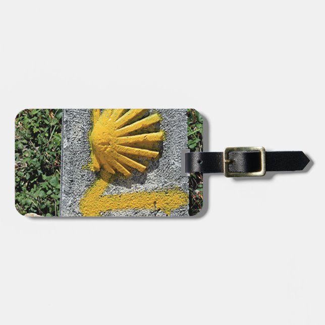 Muschel und Pfeil EL Camino unterzeichnen, Spanien Gepäckanhänger (Vorderseite horizontal)