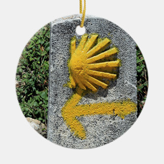 Muschel und Pfeil EL Camino unterzeichnen, Spanien Keramik Ornament