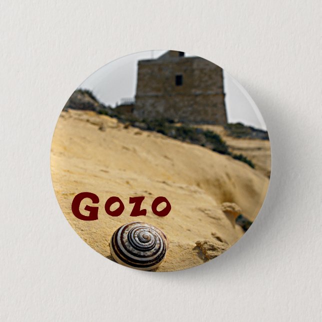 Muschel und Tower, Gozo, Malta Button (Vorderseite)