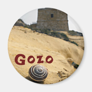 Muschel und Turm, Gozo, Malta Magnet
