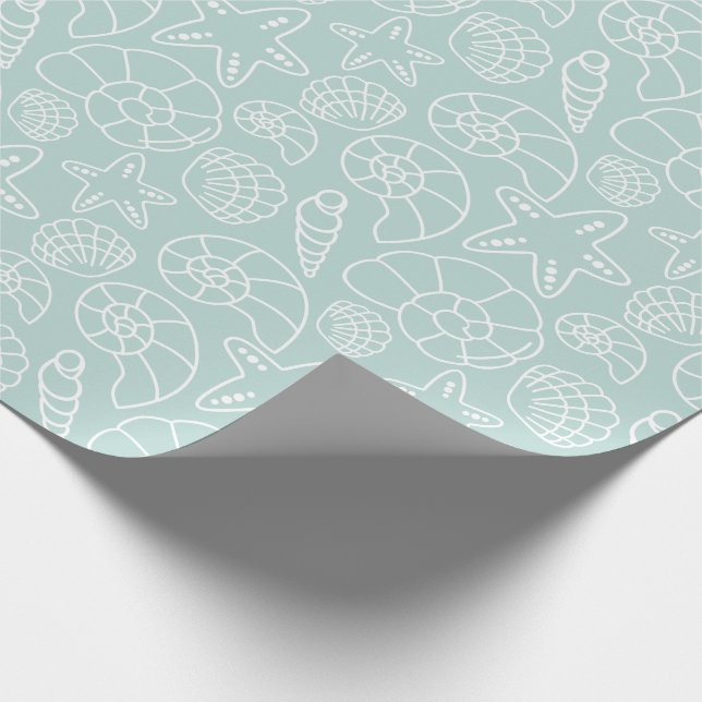 Muschel Weihnachtsschrott Geschenkpapier (Ecke)