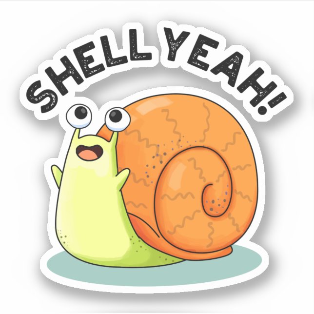 Muschel Yeah Funny Snail Pub Aufkleber (Vorderseite)