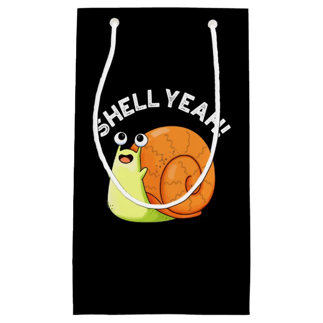 Muschel Yeah Funny Snail Puff Dark BG Kleine Geschenktüte (Vorderseite)
