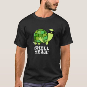 Muschel Yeah Funny Tortoise Pun Dark BG T-Shirt