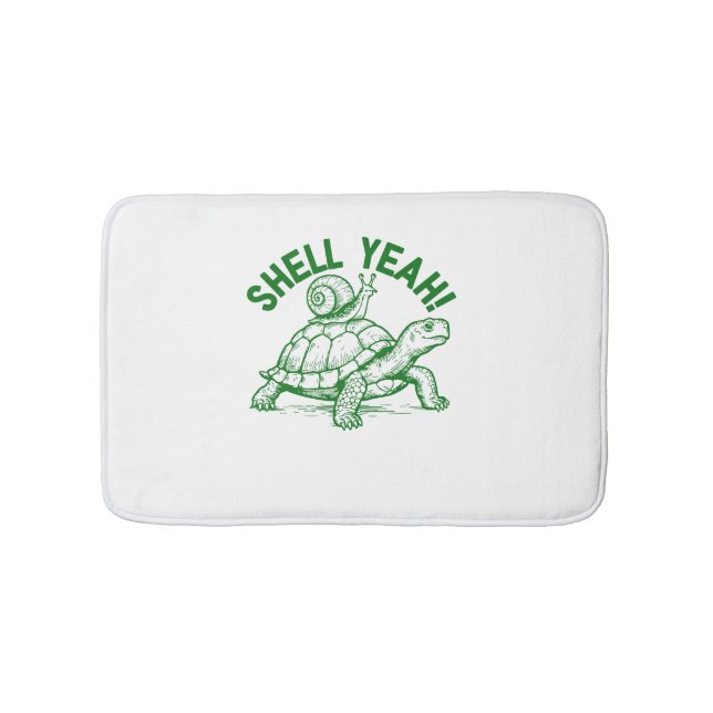 Muschel Yeah Turtle Snail Funny Badematte (Vorderseite)
