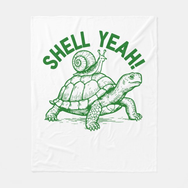 Muschel Yeah Turtle Snail Funny Fleecedecke (Vorderseite)