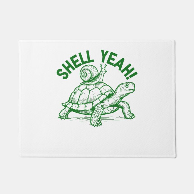 Muschel Yeah Turtle Snail Funny Fußmatte (Vorderseite)