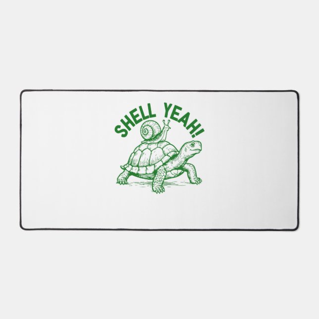 Muschel Yeah Turtle Snail Funny Schreibtischunterlage (Vorderseite)