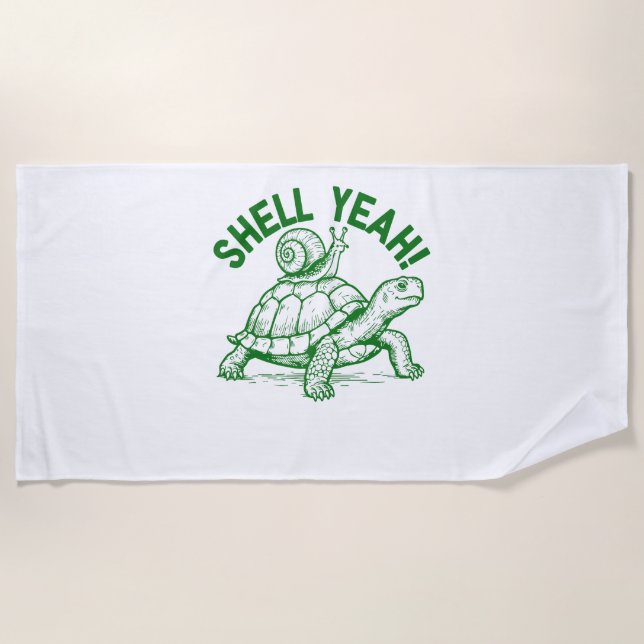 Muschel Yeah Turtle Snail Funny Strandtuch (Vorderseite)