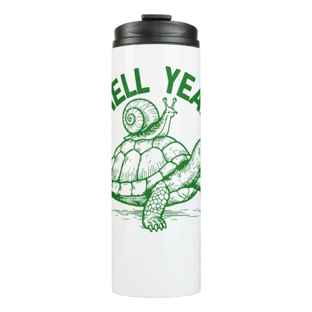 Muschel Yeah Turtle Snail Funny Thermosbecher (Vorderseite)