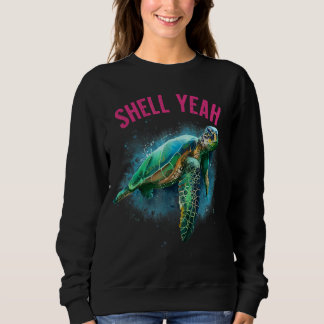 Muschel Yeah Urlaub Strand Schildkröte Sweatshirt