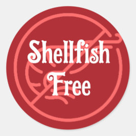 Muschelallergie Schalentiere-freie Warnfische Runder Aufkleber