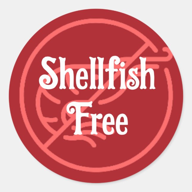 Muschelallergie Schalentiere-freie Warnfische Runder Aufkleber (Vorderseite)
