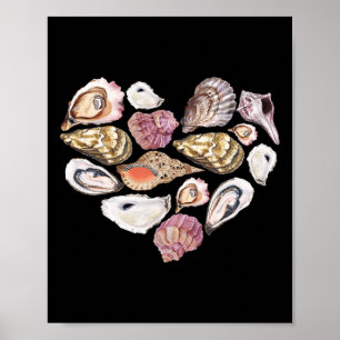 Muschelherz Sommer Stimmung Strandkreuzfahrt Urlau Poster